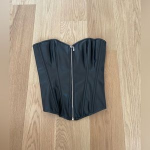 Zip up Leather Corset